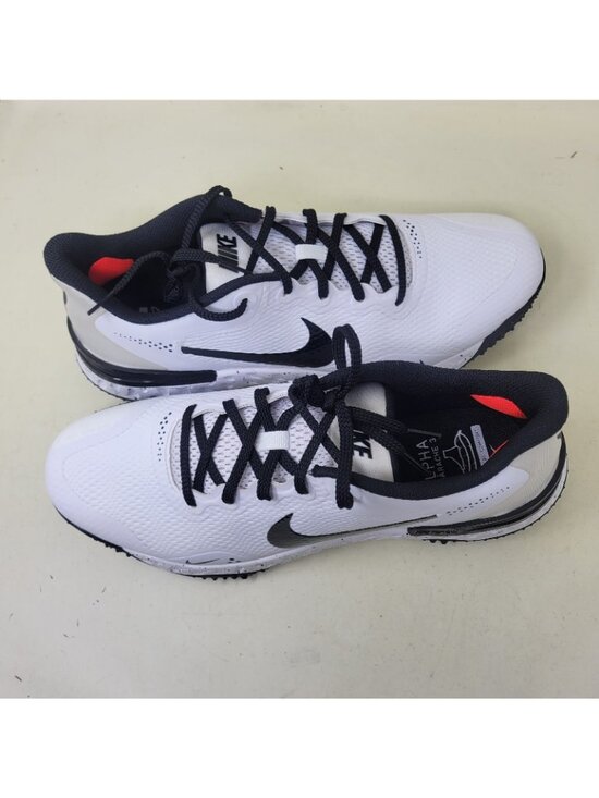 Size 12 Men Nike Alpha Huarache Elite 3 Turf Baseball Shoes White Black CV3560 main image 5